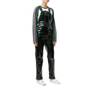 Women Vinyl Black Jumpsuit Romper Play suit PVC